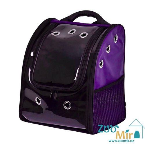 TUR, рюкзак-переноска, с иллюминатором, для собак мелких пород и кошек, 34х30х40 см (цвет: фиолетовый)