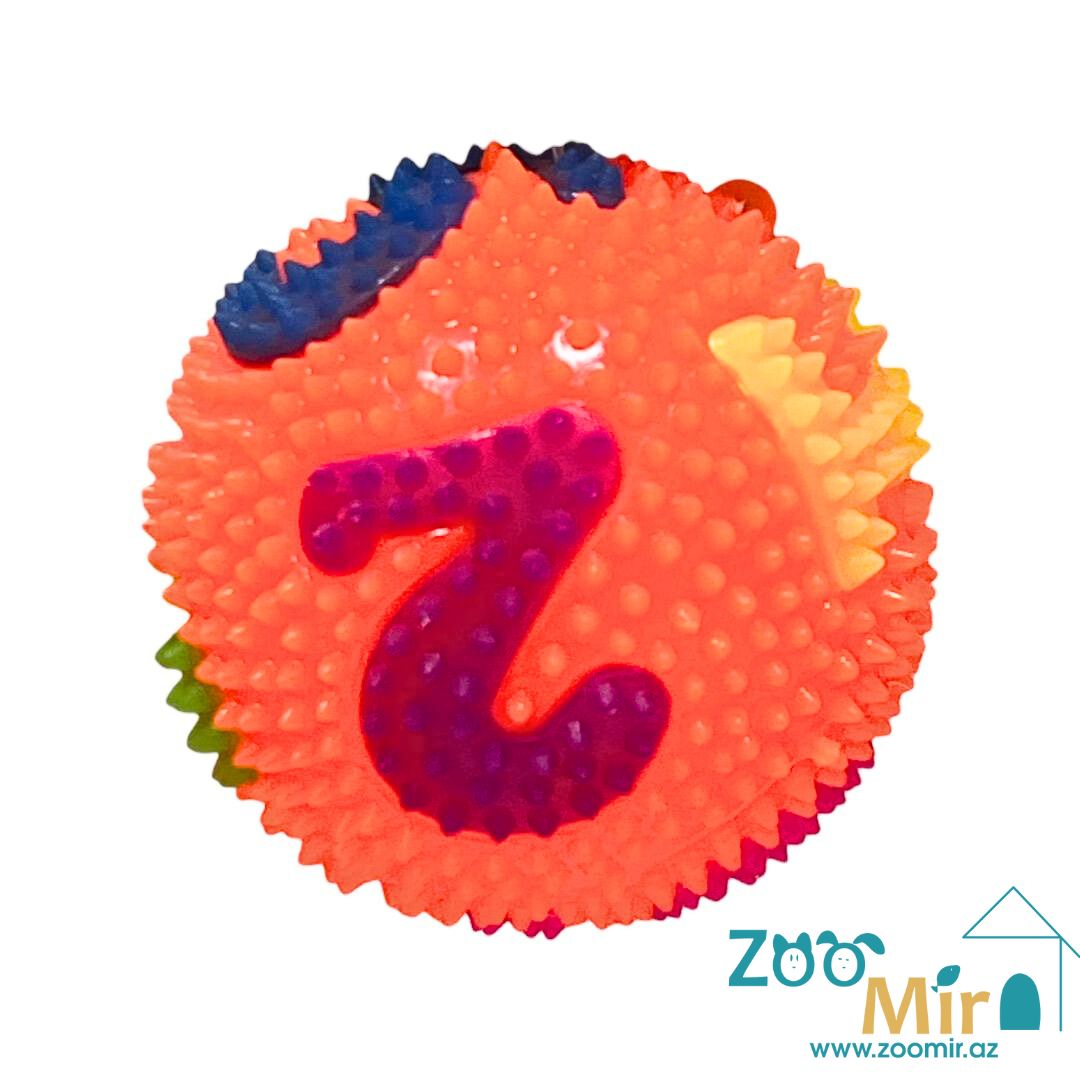 PetVogue, резиновая игрушка с пищалкой в форме мяча с шипами для собак, 6 см (выпускается в разных цветах) (цена за 1 игрушку)