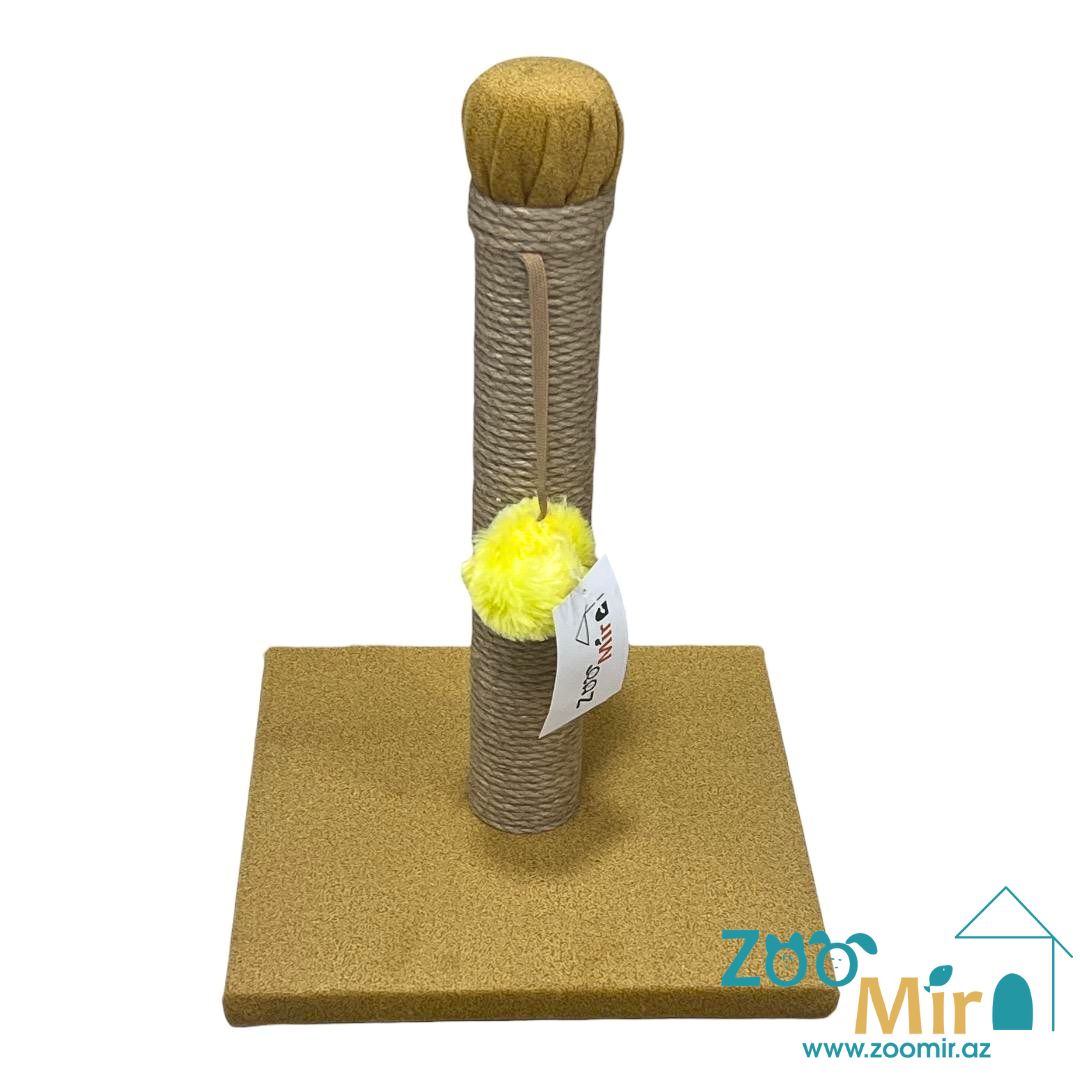 Zoomir, когтеточка с квадратным основанием, для котят и кошек, 42х30х30 см (размер S)(цвет: горчичный)