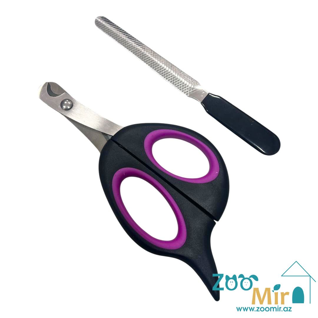 PGT, комплект когтерезка-ножницы с пилкой, для собак и кошек, 13х7 см