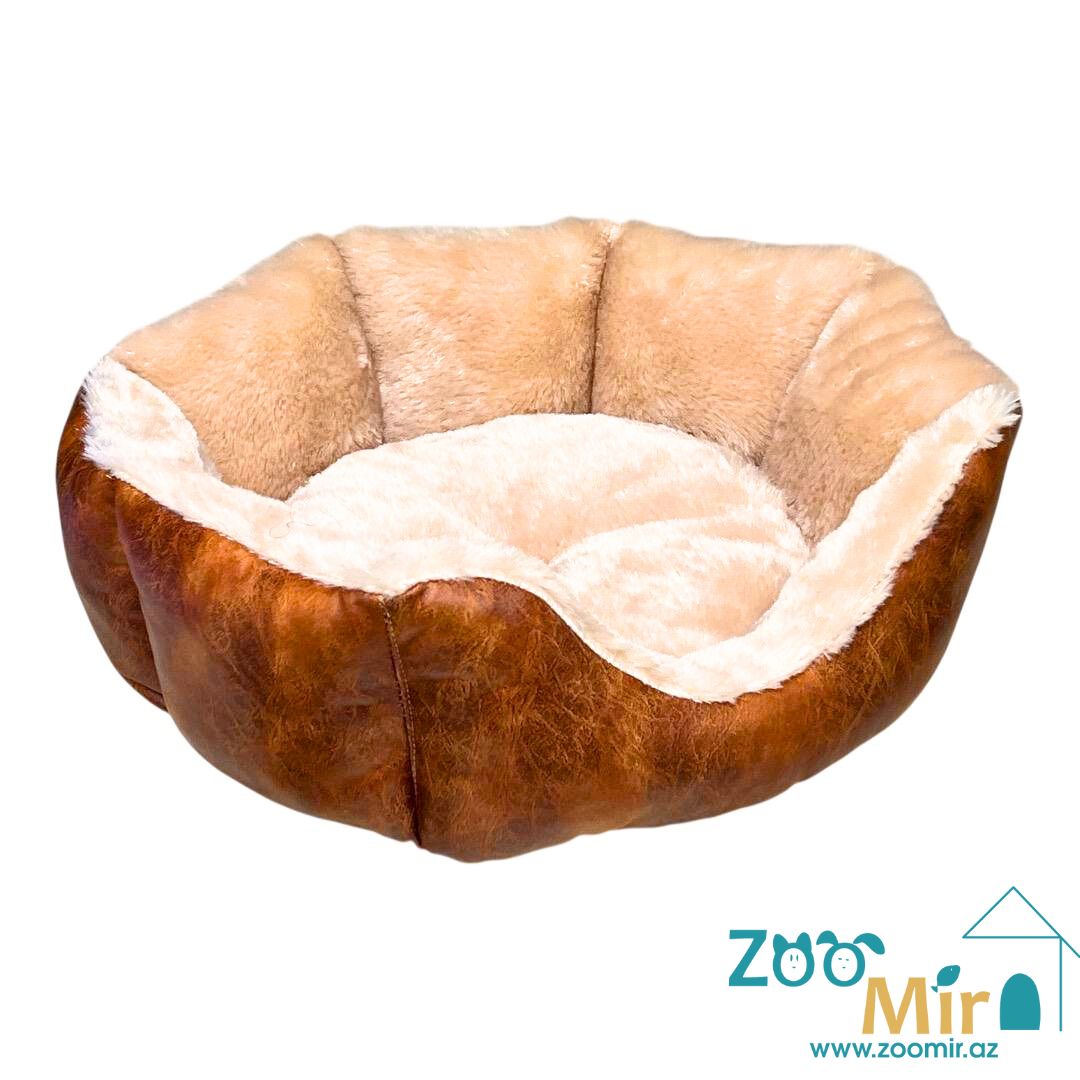 ZooMir, лежак для мелких пород собак и кошек, 50x45x16 см (размер M) (цвет: кирпичный)