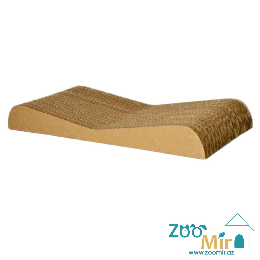 ZooMir, картонная когтеточка-лежанка "Дюна", для котят и кошек, 47х21х5см