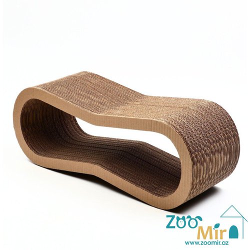 ZooMir, картонная когтеточка-лежанка, восьмерка большая, для котят и кошек, 59х21х22см