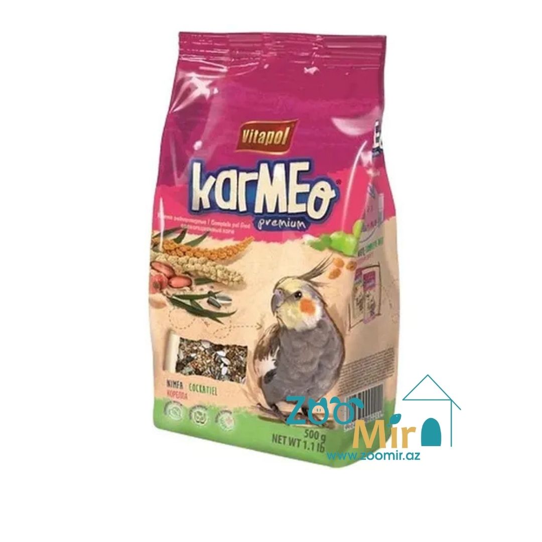 Vitapol Karmeo Premium, cбалансированная зерновая смесь для ежедневного кормления, корм для корелл, 500 гр. (цена за 1 пачку)