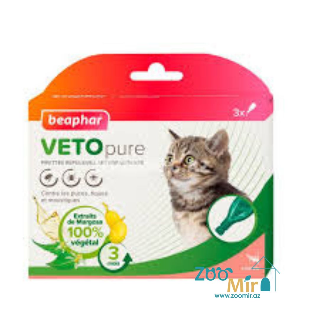 Beaphar Veto Pure Kitten, раствор для наружного применения (на холку) против клещей, блох, вшей и власоедов для котят  (цена за 1 пипетку)