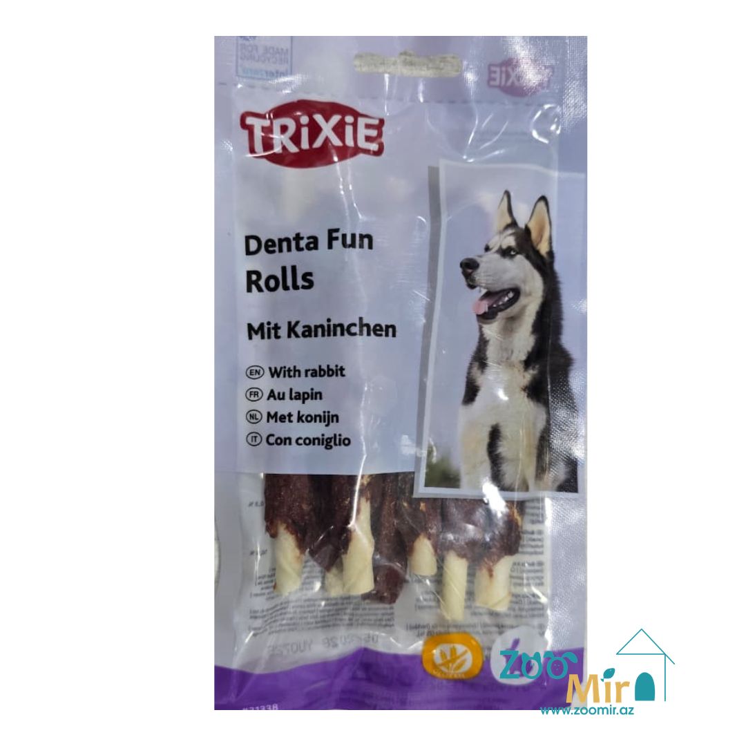 Trixie DentaFun Rolls, лакомство для собак, жевательные палочки для чистки зубов с мясом кролика, 70 гр