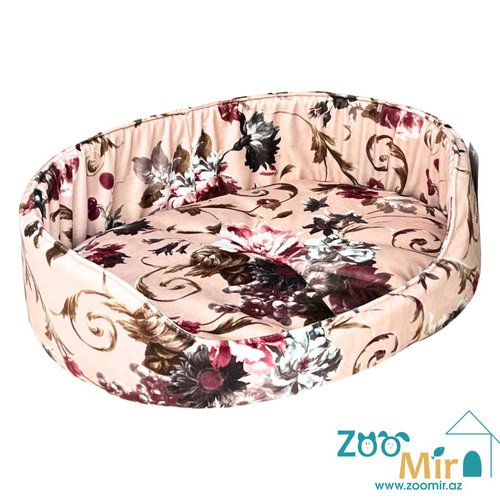 Zoomir, модель лежаки "Матрешка" для мелких пород собак и кошек, 55х42х14 см (размер L)(цвет:  пудровый с рисунком)