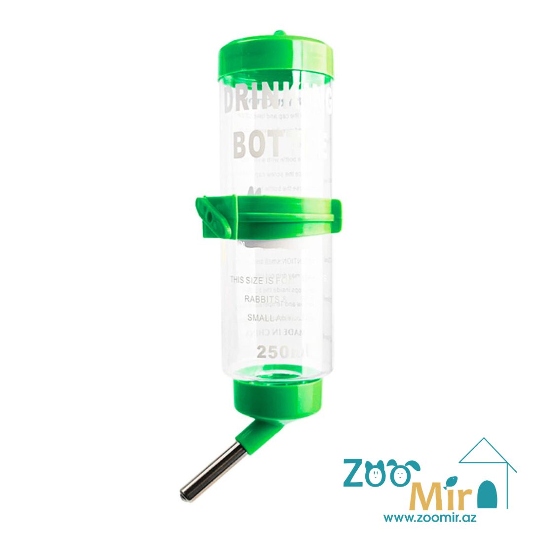 ZMOO, поилка для грызунов на крючках с креплением, 250 мл (цвет: зеленый)(цена за 1 поилку)