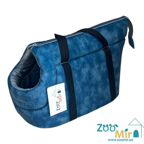 ZooMir, сумка-переноска для мелких пород собак и кошек, 40х20х25 см (Размер M) (цвет: синий)