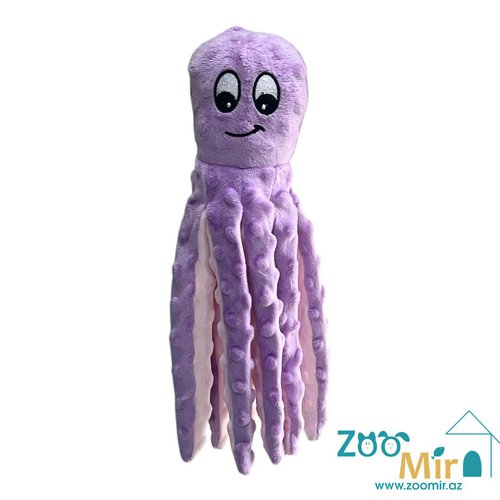 Pet Vogue, плюшевая игрушка в форме "Осьминожка", внутри шуршащая фольга для привлечения внимания, для собак и кошек, 35 см (цена за 1 игрушку)(цвет: фиолетовый)
