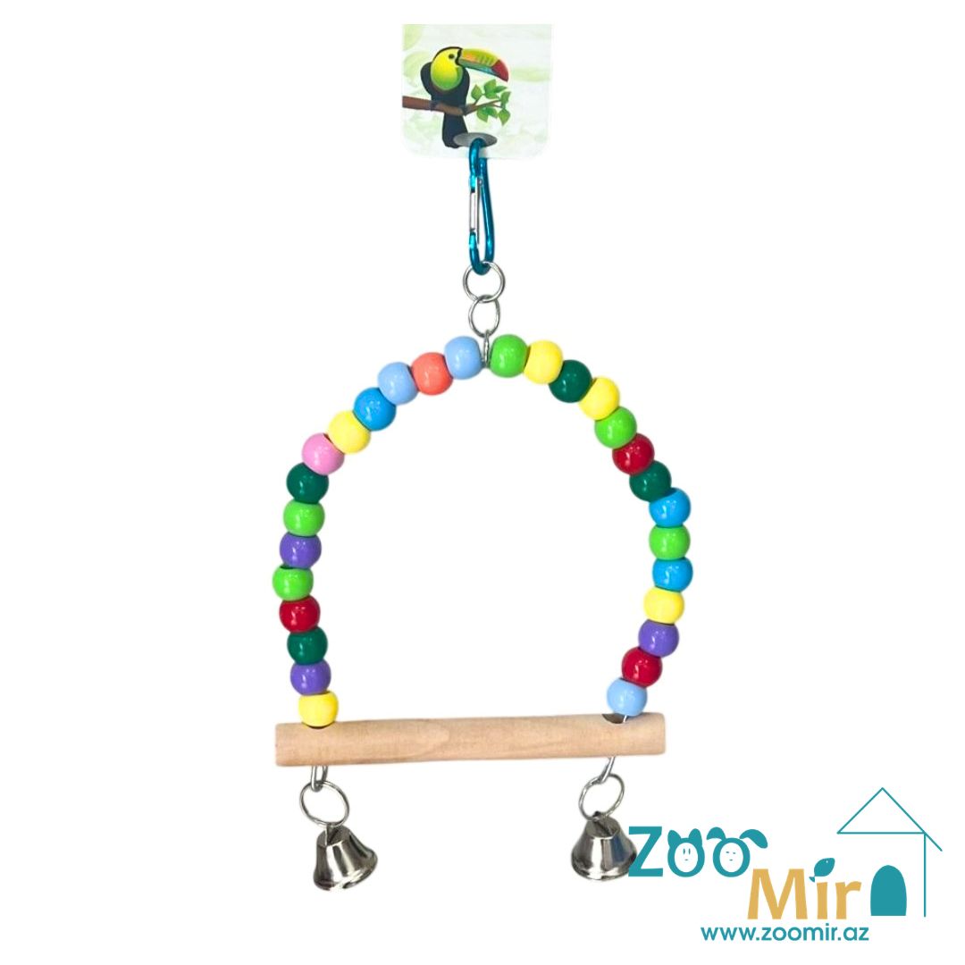 Игрушка для птиц "Качели из бус", для волнистых попугаев и средних попугаев, 20 х 15 см