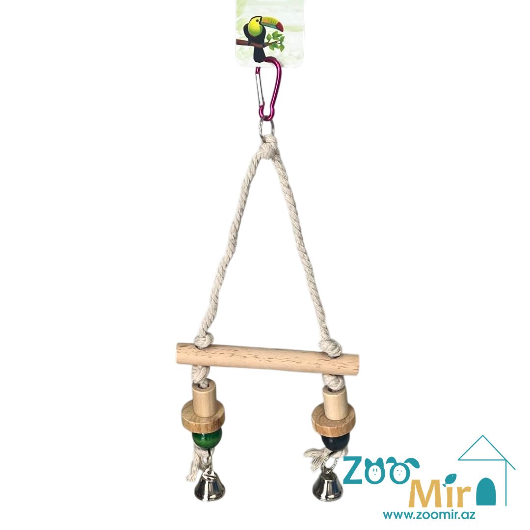 Игрушка для птиц "Качели", для волнистых попугаев и средних попугаев, 30 х 15 см