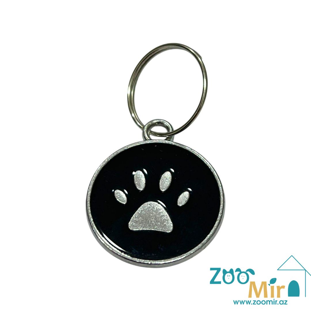 Accsesirjos de Mascotas, кулон в форме круга для адреса, 2.5 см (цвет: черный)