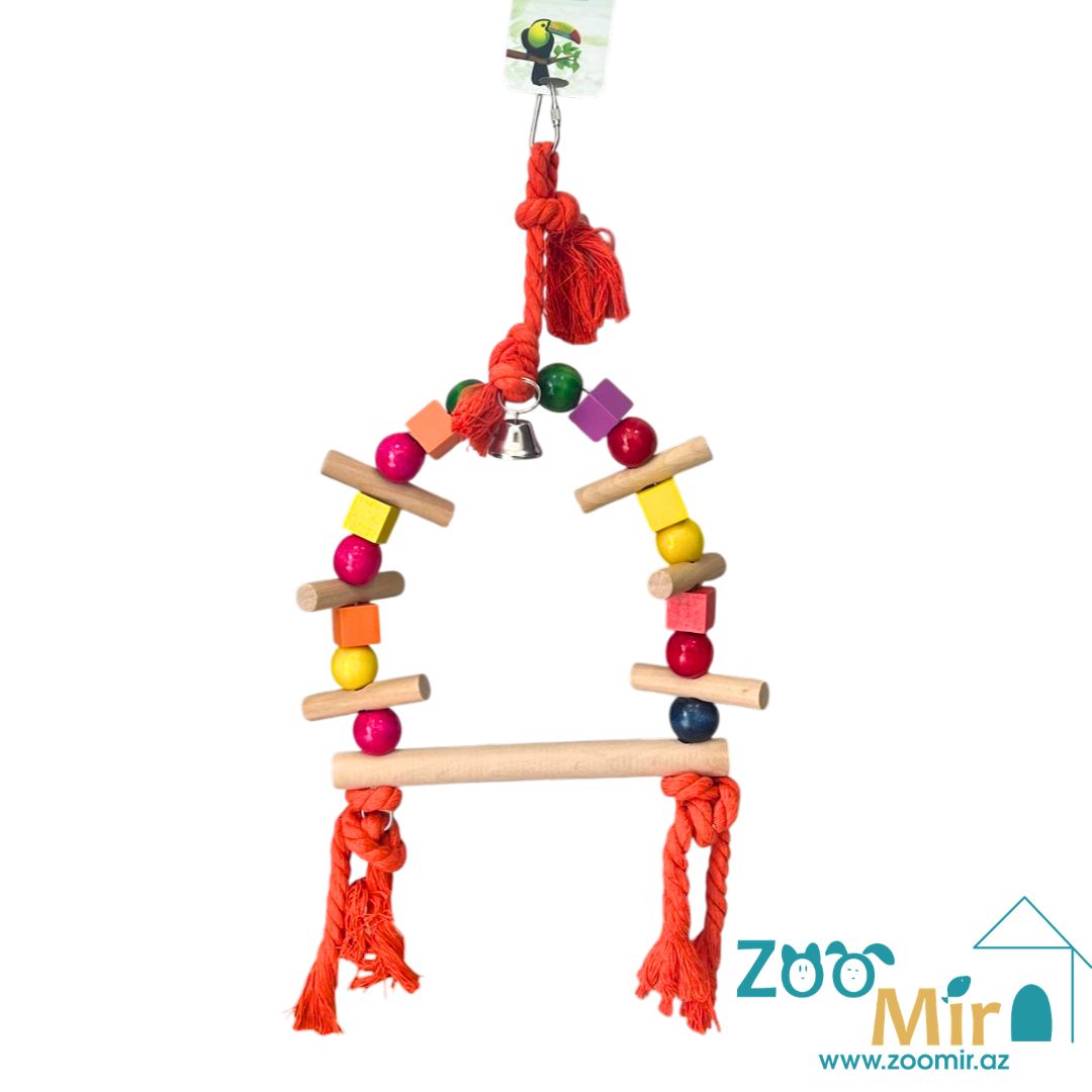 Игрушка для птиц "Качели из бус", для волнистых, средних и крупных попугаев, 35 х 22 см