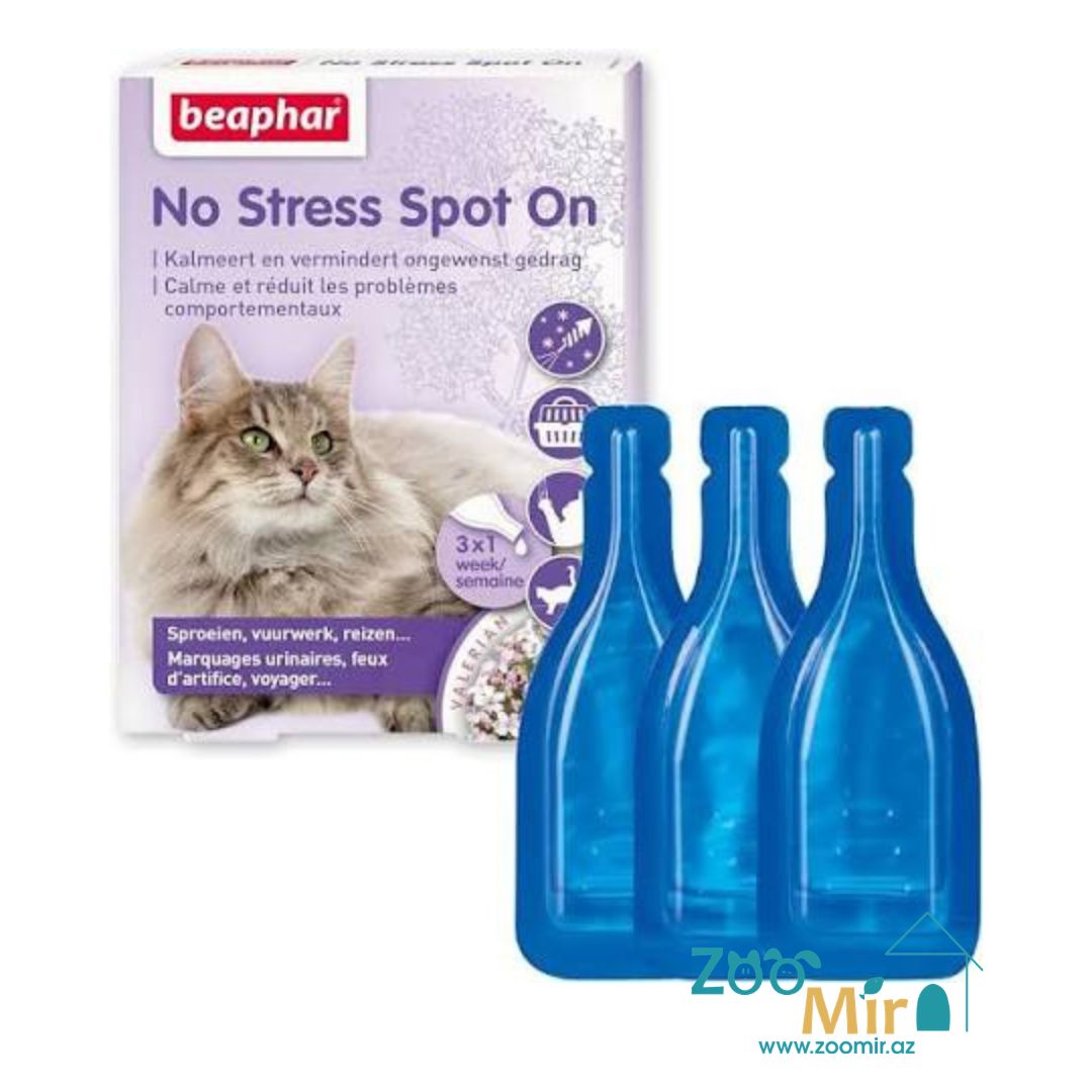 Beaphar No Stress Spot On cat, антистресс капли для кошек, 0.4 мл (цена за 1 пипетку)